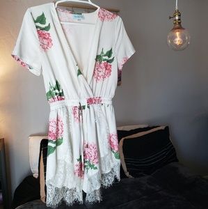 teal and tala flower romper